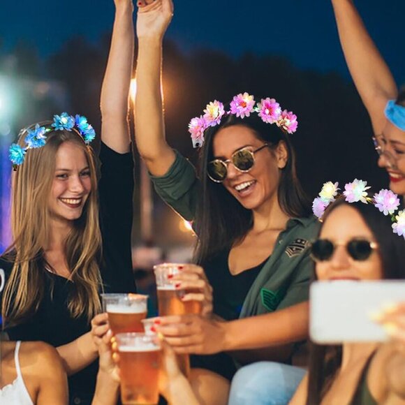 Light Up Flower Crown Daisy Headband Festival Party Wedding Unisex